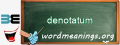 WordMeaning blackboard for denotatum